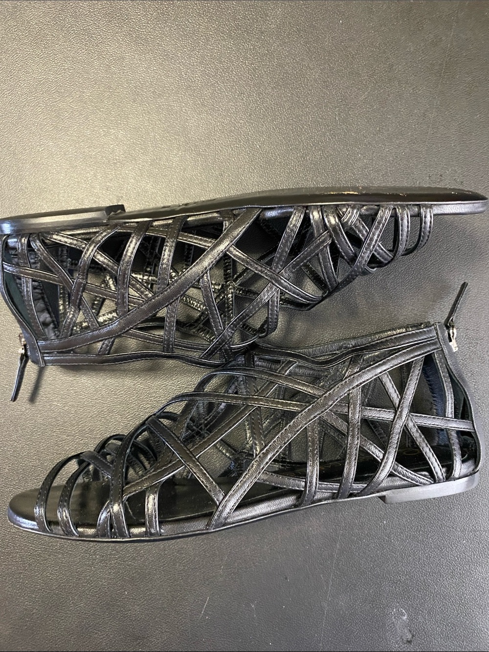 Simone Castelletti • Made in Italy • Black • Leather • Cage Sandal • Size 9 - Picture 3 of 7